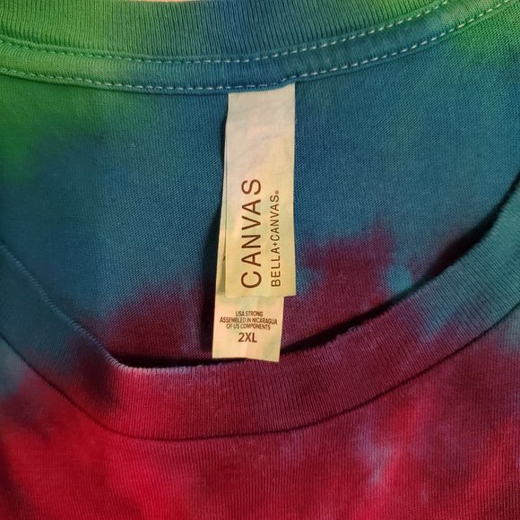 Canvas Tie Dye Boho style short sleeve T-shirt 100% cotton size 2XL. - Picture 11 of 11